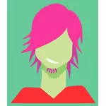 Dívka s růžové vlasy vektorový obrázek