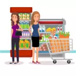 Kaksi naista supermarketissa