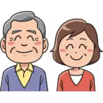 Sonriente pareja de ancianos
