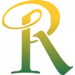 R in groen en geel