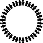 Menschen-Puzzle-Rahmen-silhouette