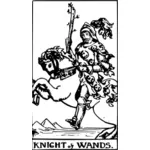 Knight in yineleyicideki piksel kalemlerinden oluşan tarot kartı