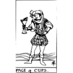 Page de carte de tarot de tasses