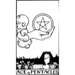 Ace of pentacles in a card