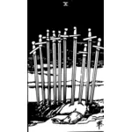 Zehn der Schwerter okkulten Karte