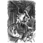Niña y el dragón mítico