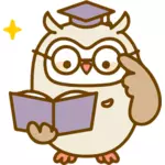 Hibou avec un livre