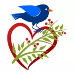 Fågel med hjärta