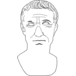 Julius Caesar bust line art