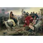 Vercingetorix aruncat jos lui arme la picioarele lui Iulius Cezar