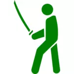 Samurai grüne Piktogramm