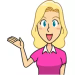 Gambar animasi perempuan presenter