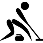 Curling pictogram vector silhouet
