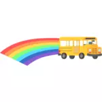 De bus van de school van de regenboog