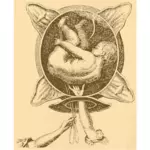 Fødsel av et barn vintage illustrasjon