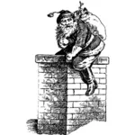 Weihnachtsmann auf einem Schornstein