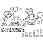 Barn som spelar schack