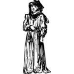 15. Jahrhundert kostümierte Mann