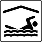 Vektorgrafik med simning faciliteter tillgängliga tecken