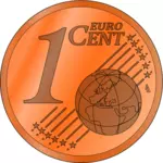 एक यूरो प्रतिशत सिक्का के वेक्टर छवि