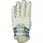 Vector graphics of grey and blue ski glove