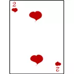 Two of hearts playing card vector graphics