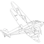 Contour illustration av ett luftfartyg