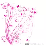 Elemento di disegno floreale rosa