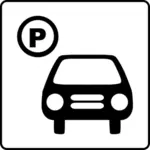 Vector pictogram voor hotel heeft parkeergelegenheid