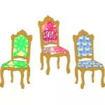 Kleurrijke decoratieve stoelen