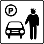 Vektor icon untuk petugas parkir mobil
