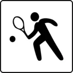 Векторное изображение Теннисный зал доступны знака