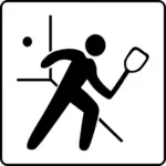 Vektor ilustrasi tanda raquetball fasilitas tersedia