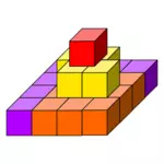 Cube, construction d’image vectorielle