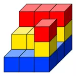 Torre di cubi colorati