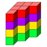 Torre di cubo colorato