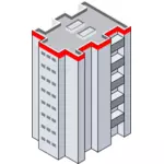 3D korkeat asunnot rakennus