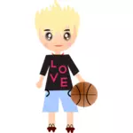 Cartoon basketbal speler vectorillustratie