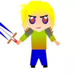 Angry PC game character vector graphics