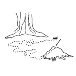 Illustrazione vettoriale di formica percorso