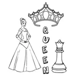Kraliçe ve satranç parça