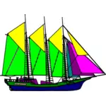 Barca cu panze colorate