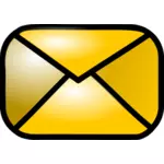 Ilustraţie vectorială pictogramei de web e-mail galben strălucitor