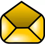 Vektortegning skinnende gul åpnet mail web ikon