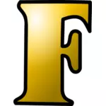 Vektor Klipart velké žluté písmeno F