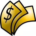 Bilden av glänsande brun pengar ikonen