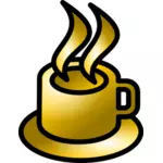 वेक्टर चमकदार भूरी कॉफी की दुकान आइकन का चित्रण