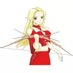 Female archer cartoon image