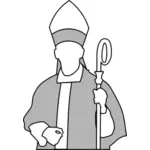Dibujo del obispo Cristiano vectorial