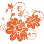 Twee oranje bloemen vector tekening